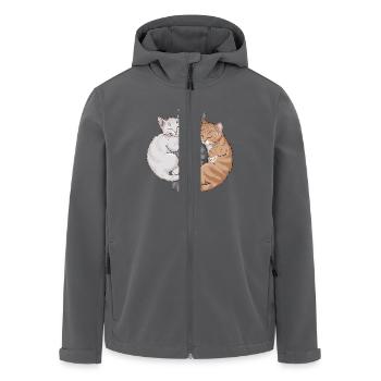 Niedliche Katzen schmusen zusammen für - Recycelte Männer Softshell-Jacke von Stanley/Stella - Anthrazit - Vorne - AI Model Male 185 light (185cm)