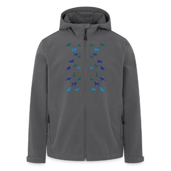 Hunde symetrisch - Recycelte Männer Softshell-Jacke von Stanley/Stella - Anthrazit - Vorne - AI Model Male 185 light (185cm)