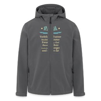 Papa Vorbild Vatertag RAHMENLOS® - Recycelte Männer Softshell-Jacke von Stanley/Stella - Anthrazit - Vorne - AI Model Male 185 light (185cm)