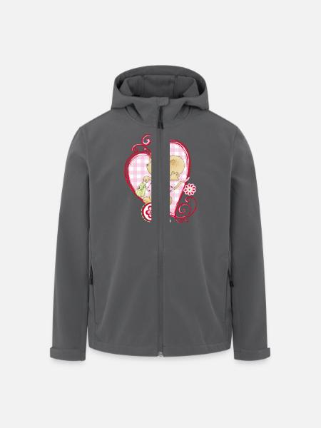Kikibell Herz pink - Recycelte Männer Softshell-Jacke von Stanley/Stella - Anthrazit