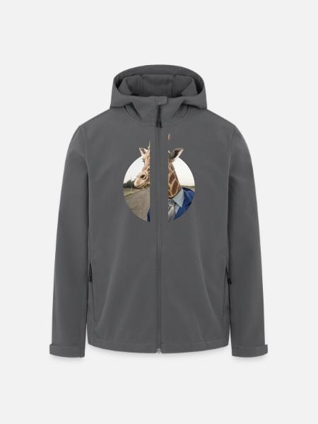 Giraffe im Anzug - Recycelte Männer Softshell-Jacke von Stanley/Stella - Anthrazit