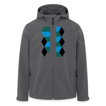 3D Muster Cubes - Recycelte Männer Softshell-Jacke von Stanley/Stella - Anthrazit - Vorne - AI Model Male 185 light (185cm)