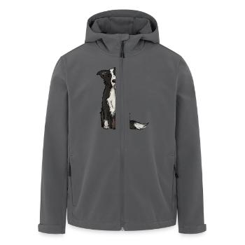 Border Collie - Recycelte Männer Softshell-Jacke von Stanley/Stella - Anthrazit - Vorne - AI Model Male 185 light (185cm)