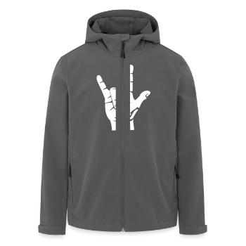 Devil Rock Hand - Pommesgabel (short) 1c - Recycelte Männer Softshell-Jacke von Stanley/Stella - Anthrazit - Vorne - AI Model Male 185 light (185cm)