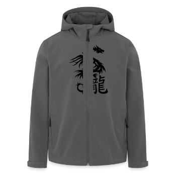 Drache mit chin. Schriftzeichen - Recycelte Männer Softshell-Jacke von Stanley/Stella - Anthrazit - Vorne - AI Model Male 185 light (185cm)