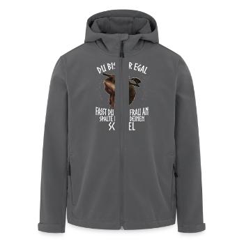 Wikinger - Schädel - Recycelte Männer Softshell-Jacke von Stanley/Stella - Anthrazit - Vorne - AI Model Male 185 light (185cm)
