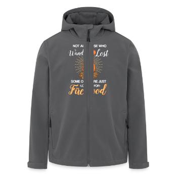 Not All Those Who Wander Are Lost Looking Firewood - Recycelte Männer Softshell-Jacke von Stanley/Stella - Anthrazit - Vorne - AI Model Male 185 light (185cm)