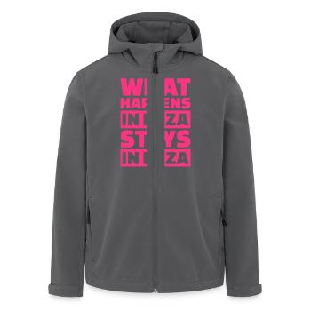 What happens in Ibiza stays in Ibiza - Recycelte Männer Softshell-Jacke von Stanley/Stella - Anthrazit - Vorne - AI Model Male 185 light (185cm)