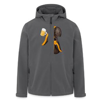 Münchner Kindl mit Masskrug und Bier - Recycelte Männer Softshell-Jacke von Stanley/Stella - Anthrazit - Vorne - AI Model Male 185 light (185cm)