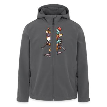 Coole Giraffen-Skifahrer - Eleganz auf den Pisten - Recycelte Männer Softshell-Jacke von Stanley/Stella - Anthrazit - Vorne - AI Model Male 185 light (185cm)
