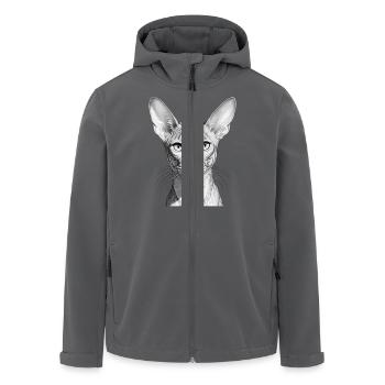Lustige orientalische Kurzhaarkatze - Recycelte Männer Softshell-Jacke von Stanley/Stella - Anthrazit - Vorne - AI Model Male 185 light (185cm)