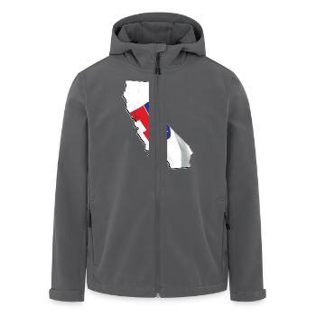 Republican Flag in California State Landkarte - Recycelte Männer Softshell-Jacke von Stanley/Stella - Anthrazit - Vorne - AI Model Male 185 light (185cm)