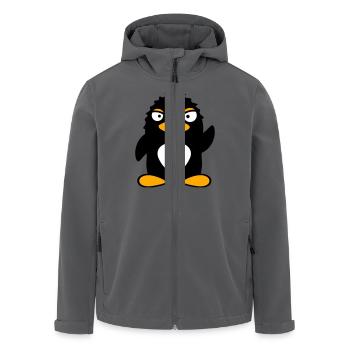 Böser Blick Pinguin Südpol Zoo Tier Frecher Vogel - Recycelte Männer Softshell-Jacke von Stanley/Stella - Anthrazit - Vorne - AI Model Male 185 light (185cm)