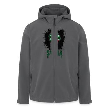 Free Syria Freies Syrien Hand Frauen - Recycelte Männer Softshell-Jacke von Stanley/Stella - Anthrazit - Vorne - AI Model Male 185 light (185cm)