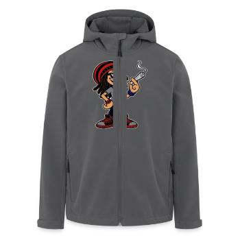 Dreadlock Smoker - Stoned man - High & Happy - Recycelte Männer Softshell-Jacke von Stanley/Stella - Anthrazit - Vorne - AI Model Male 185 light (185cm)