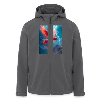 Raróg, slawischer feuriger Falke und Sturmgeist - Recycelte Männer Softshell-Jacke von Stanley/Stella - Anthrazit - Vorne - AI Model Male 185 light (185cm)