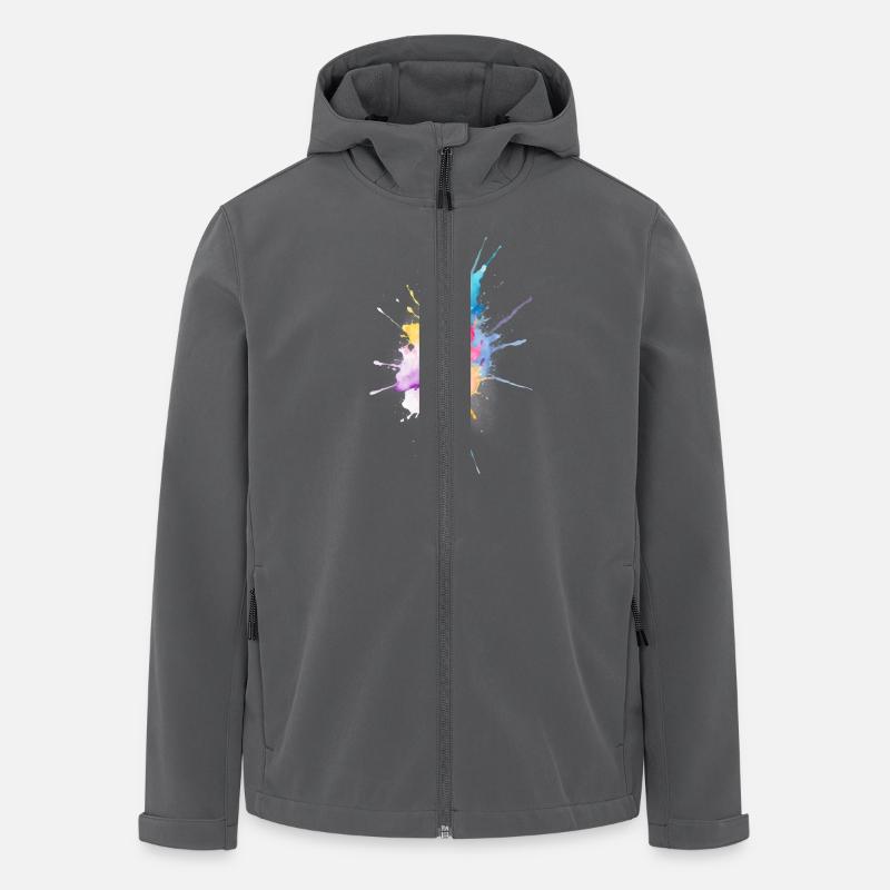 Abstract Watercolor Splash - Men’s Recycled Softshell Jacket by Stanley/Stella - anthracite