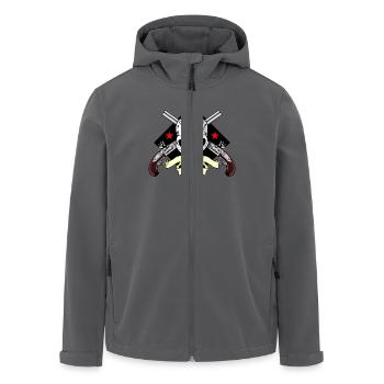 Skull mit Waffen - Recycelte Männer Softshell-Jacke von Stanley/Stella - Anthrazit - Vorne - AI Model Male 185 light (185cm)