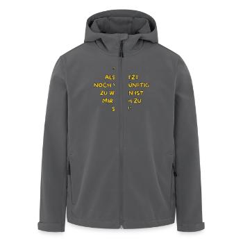 Zu spät für Vernünftig. - Recycelte Männer Softshell-Jacke von Stanley/Stella - Anthrazit - Vorne - AI Model Male 185 light (185cm)
