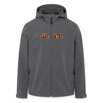 Steel and Fire - Recycelte Männer Softshell-Jacke von Stanley/Stella - Anthrazit - Vorne - AI Model Male 185 light (185cm)