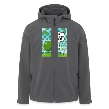 WIR KOMMEN IN PEAS! - Recycelte Männer Softshell-Jacke von Stanley/Stella - Anthrazit - Vorne - AI Model Male 185 light (185cm)