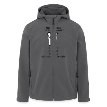 No Racism! Be like a Panda! - Recycelte Männer Softshell-Jacke von Stanley/Stella - Anthrazit - Vorne - AI Model Male 185 light (185cm)