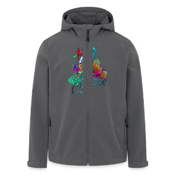 LOVE CATS mit Text - Recycelte Männer Softshell-Jacke von Stanley/Stella - Anthrazit - Vorne - AI Model Male 185 light (185cm)