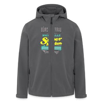 NEON Design für Superhelden - Bürokauffrau - - Recycelte Männer Softshell-Jacke von Stanley/Stella - Anthrazit - Vorne - AI Model Male 185 light (185cm)