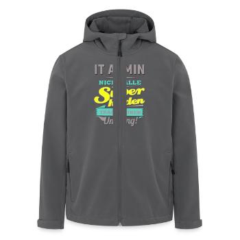 NEON Design für Superhelden - IT Admin - Geschen - Recycelte Männer Softshell-Jacke von Stanley/Stella - Anthrazit - Vorne - AI Model Male 185 light (185cm)