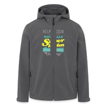 NEON Design für Superhelden - Heilpädagogin - G - Recycelte Männer Softshell-Jacke von Stanley/Stella - Anthrazit - Vorne - AI Model Male 185 light (185cm)