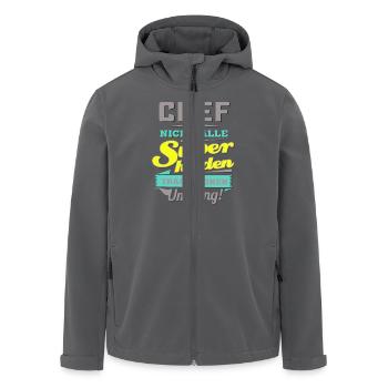 NEON Design für Superhelden - Chef - Geschenk - Recycelte Männer Softshell-Jacke von Stanley/Stella - Anthrazit - Vorne - AI Model Male 185 light (185cm)
