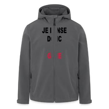 Daher denke ich, ich GENE - Recycelte Männer Softshell-Jacke von Stanley/Stella - Anthrazit - Vorne - AI Model Male 185 light (185cm)
