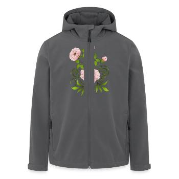Flowers - Men’s Recycled Softshell Jacket by Stanley/Stella - anthracite - Front - AI Model Male 185 light (185cm)