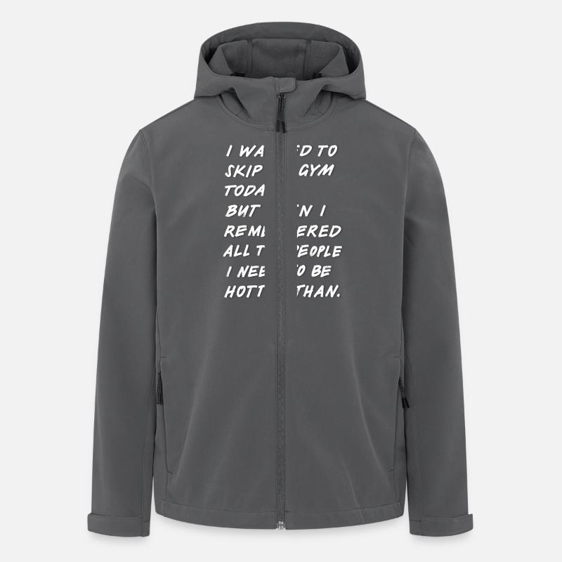 Skip The Gym white shadow - Recycelte Männer Softshell-Jacke von Stanley/Stella - Anthrazit