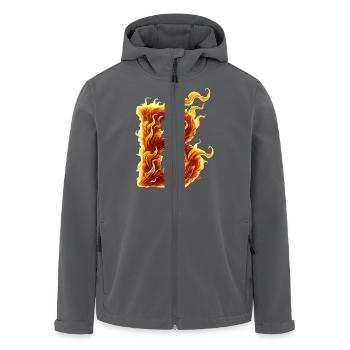 buchstabe b flammen - Recycelte Männer Softshell-Jacke von Stanley/Stella - Anthrazit - Vorne - AI Model Male 185 light (185cm)