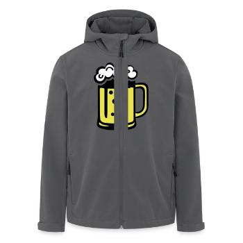 Bande dessinée de bière - Veste softshell homme en polyester recyclé Stanley/Stella - charbon - Devant - AI Model Male 185 light (185cm)