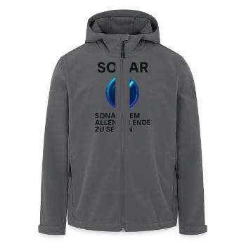 Sonar – Dem Allen ein Ende zu setzen - Recycelte Männer Softshell-Jacke von Stanley/Stella - Anthrazit - Vorne - AI Model Male 185 light (185cm)