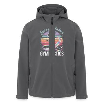 Just a girl who loves gymnastics sunset - Recycelte Männer Softshell-Jacke von Stanley/Stella - Anthrazit - Vorne - AI Model Male 185 light (185cm)
