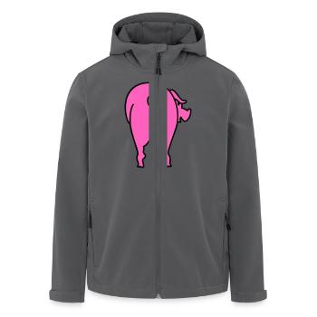 Schwein von hinten / pigs backside (2c) - Recycelte Männer Softshell-Jacke von Stanley/Stella - Anthrazit - Vorne - AI Model Male 185 light (185cm)