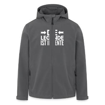 Legende Rentner - Recycelte Männer Softshell-Jacke von Stanley/Stella - Anthrazit - Vorne - AI Model Male 185 light (185cm)