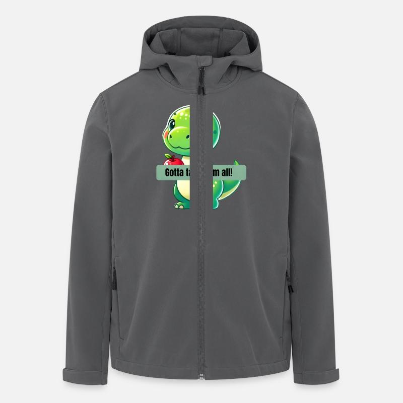 Gotta tame em all! T-Rex - Recycelte Männer Softshell-Jacke von Stanley/Stella - Anthrazit