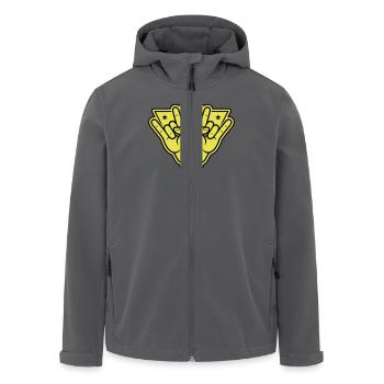 Hand Party Zeichen - Recycelte Männer Softshell-Jacke von Stanley/Stella - Anthrazit - Vorne - AI Model Male 185 light (185cm)