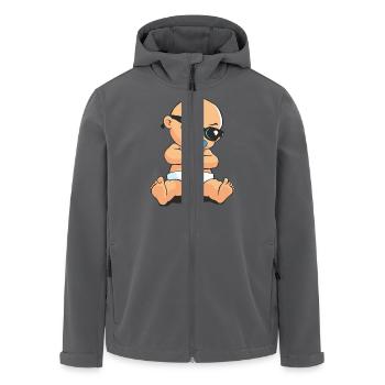 CD - Baby Gangsta mit Sonnenbrille und Schnuller - - Recycelte Männer Softshell-Jacke von Stanley/Stella - Anthrazit - Vorne - AI Model Male 185 light (185cm)