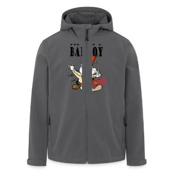 Chocked Xmas Gnome - Recycelte Männer Softshell-Jacke von Stanley/Stella - Anthrazit - Vorne - AI Model Male 185 light (185cm)