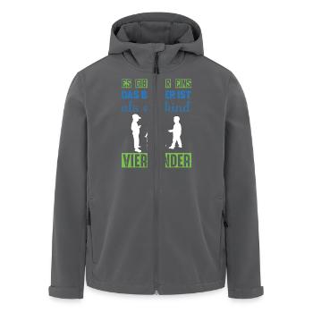 Vier Kinder - Recycelte Männer Softshell-Jacke von Stanley/Stella - Anthrazit - Vorne - AI Model Male 185 light (185cm)