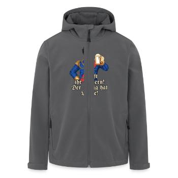 Sauft ihr Bauern II - Koenig Ludwig mit Bier - - Recycelte Männer Softshell-Jacke von Stanley/Stella - Anthrazit - Vorne - AI Model Male 185 light (185cm)