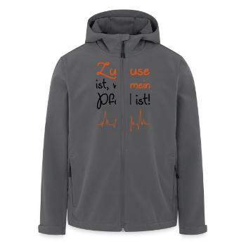 Zuhause ist wo mein Pferd ist - Recycelte Männer Softshell-Jacke von Stanley/Stella - Anthrazit - Vorne - AI Model Male 185 light (185cm)
