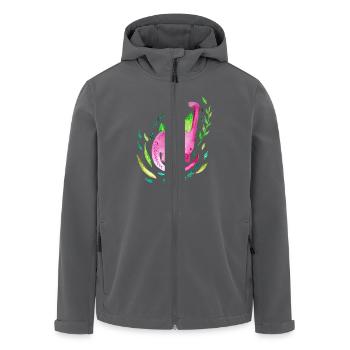Rosa Langhals Dinosaurier für Mädchen Geschenk - Recycelte Männer Softshell-Jacke von Stanley/Stella - Anthrazit - Vorne - AI Model Male 185 light (185cm)