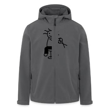 Strichmännchen mit Schere - Recycelte Männer Softshell-Jacke von Stanley/Stella - Anthrazit - Vorne - AI Model Male 185 light (185cm)
