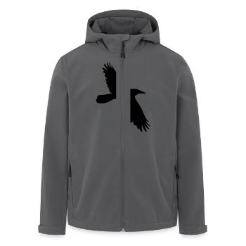 Krähe Rabe Corvus Vogel im Flug - Recycelte Männer Softshell-Jacke von Stanley/Stella - Anthrazit - Vorne - AI Model Male 185 light (185cm)